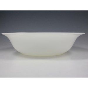Vintage Crown Corning Opaque White Glass Serving Bowl 9 1/2" Flanged Rim USA
